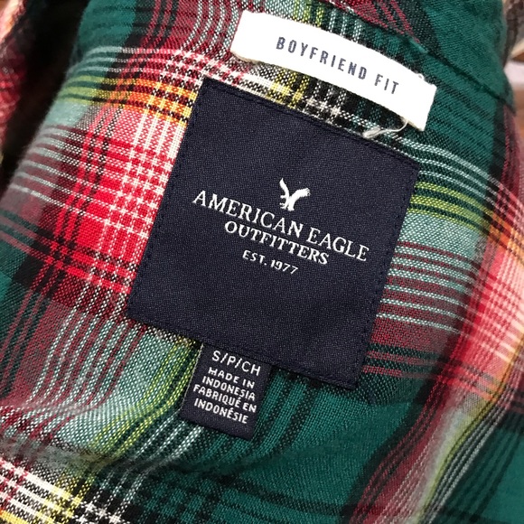 AE | Plaid Boyfriend Fit Flannel - S - Picture 2 of 7